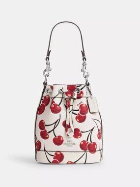 Mini Bucket Bag With Cherry Print - Like New